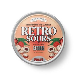 Iconic Retro Sours Lychee Hard Candy Tin 2.12oz 8ct